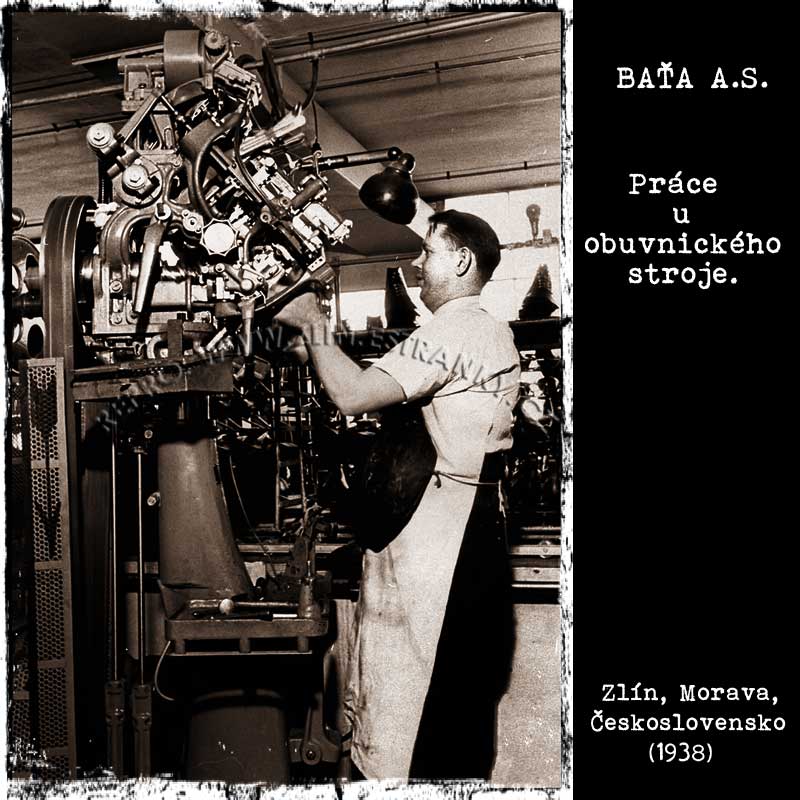 Baťa a.s. - práce u obuvnického stroje (1938)