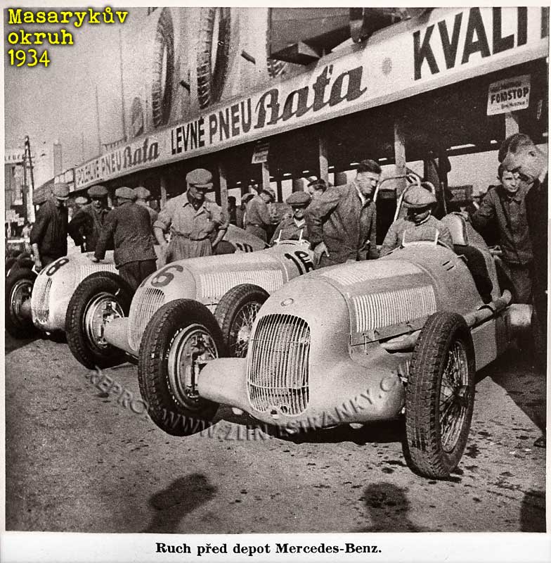 Masarykův okruh 1934 - depo fy. Mercedes