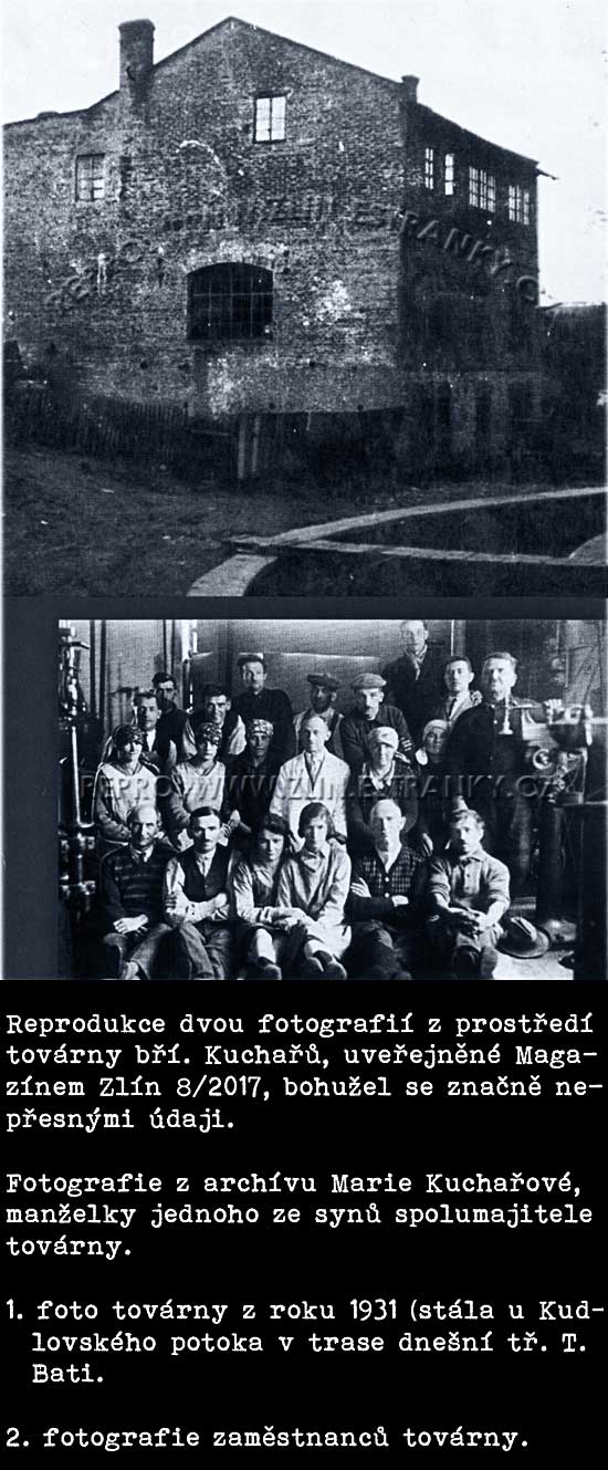 Zlín - továrna bří. Kuchařů a její zaměstnanci na fotografiích ze dvacátých let