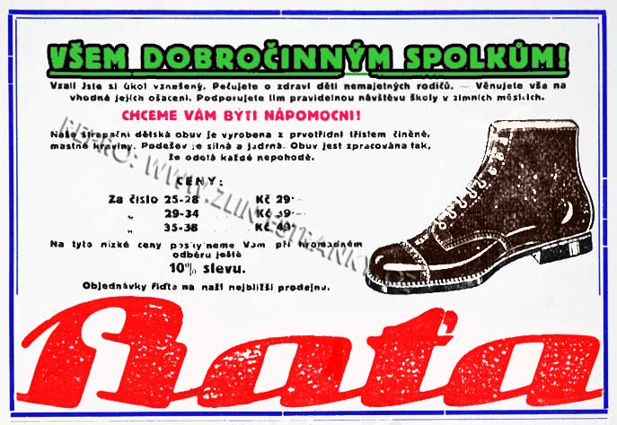 Obuv pro dobročinné spolky  - Humoristické listy 1926